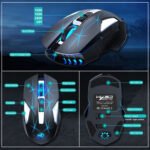 HXSJ T300 7 Keys 2400DPI 2.4G Colorful Luminous Wireless Mouse(Black) - Image 4