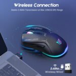 ONIKUMA CW917 RGB 4800DPI Dual Mode Wired + 2.4GHz Wireless Mouse(Black) - Image 7