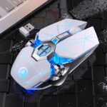 YINDIAO A7 2.4GHz 1600DPI 3-modes Adjustable 7-keys Rechargeable RGB Light Wireless Silent Gaming Mouse (White) - Image 2
