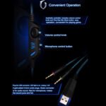 KOTION EACH G2000 Over-ear Game Gaming Headphone Headset Earphone Headband with Mic Stereo Bass LED Light for PC Gamer,Cable Length: About 2.2m(Orange + Black) - Image 18