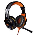 KOTION EACH G2000 Over-ear Game Gaming Headphone Headset Earphone Headband with Mic Stereo Bass LED Light for PC Gamer,Cable Length: About 2.2m(Orange + Black) - Image 4