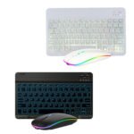 10 Inch RGB Colorful Backlit Bluetooth Keyboard And Mouse Set For Mobile Phone / Tablet(Black) - Image 2