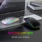 10 Inch RGB Colorful Backlit Bluetooth Keyboard And Mouse Set For Mobile Phone / Tablet(Black) - Image 7