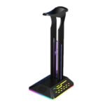 Dual USB RGB Color Changing Gaming Headset Stand(Black) - Image 2