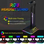 Dual USB RGB Color Changing Gaming Headset Stand(Black) - Image 5