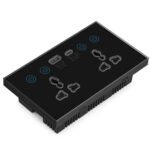 Graffiti Smart Socket With Switch USB+Type-C Dual Port Remote Control Socket, UK Plug, Style: ZigBee Black