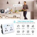 Graffiti Smart Socket With Switch USB+Type-C Dual Port Remote Control Socket, UK Plug, Style: Wifi White - Image 2