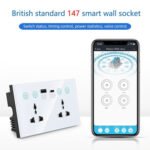 Graffiti Smart Socket With Switch USB+Type-C Dual Port Remote Control Socket, UK Plug, Style: ZigBee Black - Image 4