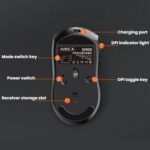 iMICE G900 6 Keys 12800DPI Gaming Mouse Rechargeable Tri-Ode Wireless Mouse(Black) - Image 9